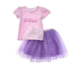 Rachel Riley Girls  Shine Tulle Set, Purple